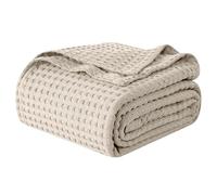 Elegant Comfort Manta de Punto gofre 100% algodón, Manta de Cama Ligera y Transpirable de Tejido gofre, Suave y cálida para Todas Las Estaciones, para sofá, sofá y Cama, tamaño King de
