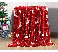 Elegant Comfort Manta de Terciopelo de Lujo súper Suave con Estampado de Navidad, decoración del hogar, Manta cálida y acogedora para Ropa de Cama de Invierno, sofá y Regalo, 50 x 60 Pulgadas, Reno