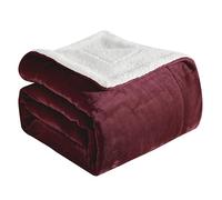 Elegant Comfort Manta Sherpa de Franela Reversible ultrasuave, acogedora Manta de Forro Polar Sedoso para sofá, Cama, Manta de Invierno cálida y Afelpada para Regalo, tamaño Queen, Color borgoña