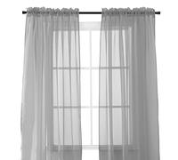 Elegant Comfort Panel Transparente de 2 Piezas con Bolsillo para Barra de 2 Pulgadas, Cortinas de Ventana de 40 Pulgadas de Ancho x 84 Pulgadas de Largo, Color Plateado