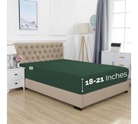 Elegant Comfort Premium Hotel Quality Extra Deep Pocket 18" - 21" Single Fitted Sheet for High Mattress, Luxury & Softest 1500 Thread Count Egyptian Quality Smart Pocket, Twin/Twin XL, Hunter Green