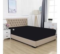 Elegant Comfort Sábana Bajera Ajustable Individual de Calidad de Hotel de 18 a 21 Pulgadas para colchón Alto, Lujo y más Suave de 1500 Hilos, Calidad egipcia, Bolsillo Inteligente, King, Color Negro