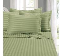 Elegant Comfort Softest and Coziest - Juego de sábanas de 4 Piezas, 1500 Hilos, Calidad egipcia, Lujoso, Resistente a Las Arrugas, 6 Piezas, Rayas de Damasco, tamaño Individual, XL, Salvia/Verde