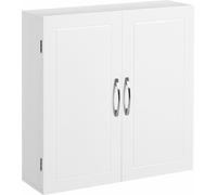 Elegante armario de pared de 60 cm, estilo escandinavo, color blanco mate, con 3 estantes