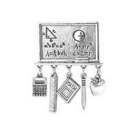 Elegante broche de brújulas con dije artístico, adecuado para uso casual y decoración de escritorio de estudio durante el tiempo escolar, broche de aleación único, talla única, como se describe