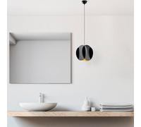 Elegante chandelier, cuerpo de metal, altura ajustable 40-115 cm, diámetro de 25 cm, casquillo E27, cable de 90 cm, diseño moderno para hogar y oficina, IP20