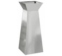 Elegante columna para plantas, de color plateado, ideal para jardín y terraza