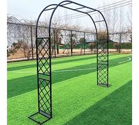 Elegante enrejado de arco de jardín de metal para plantas trepadoras, soporte de hierro ajustable, acabado negro, 140 cm-370 cm de ancho, ideal para decoración al aire libre para paisajismo de jardín