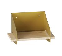 Elegante Estante de Pared Dorado, 30 x 20 x 19 cm, 100% Madera con Marco de Metal de 1,5 mm, Resistente y Elegante para decoración Moderna del hogar