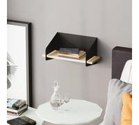 Elegante Estante de Pared Negro, 40 x 20 x 19 cm, 100% Madera con Marco de Metal de 1,5 mm, Grosor de 18 mm, soluciones Modernas de decoración del hogar y Almacenamiento