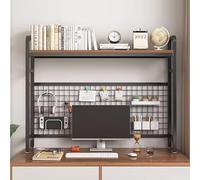 Elegante estantería de escritorio de 2/3 niveles que ahorra espacio, estante sobre el escritorio para dormitorio y oficina en casa, organizador multiusos para libros y decoración