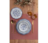 Elegante juego de cena de 24 piezas, 100% porcelana, incluye platos de servicio, bolos, platos de postre, apto para lavavajillas y microondas, perfecto para cualquier ocasión
