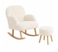Elegante Juego de sillón y puf (2 Piezas), Color Blanco, 80 x 85 x 65 cm, 100% melamina, Espuma Supersuave, Comodidad Elegante para Salas de Estar Modernas
