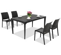 Elegante juego de vajilla Oslo/Volga 4 antracita Bica