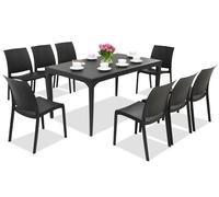 Elegante juego de vajilla Oslo/Volga 8 antracita Bica