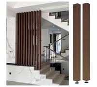 Elegante separador de habitación de listones de madera de piso a techo, 4 piezas, 125 cm / 49.2in, elegante partición de madera para baño, guardería, estudio, apartamento, separador de espacios