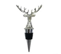 Elegante tapón de corcho de vino de ciervo de aleación de zinc, cierre hermético para botellas de vino espumoso, rojo, blanco, diseño a prueba de fugas, plateado, 12 cm (plata)