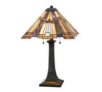 Elegante Tiffany Lámpara Interruptor Tirador H: 64cm Tischleuchte Salón