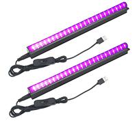 Eleganted 2pcs 5W Luz Ultravioleta USB LED 395nm Portátil Lámpara de Luz UV 24 LEDs Luces de Discoteca DC 5V para DJ Partido Holiday, Curado Ultravioleta, Arte UV