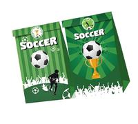 Elegantes bolsas de regalo esenciales para celebración deportiva y calcomanías temáticas para decoración de fiestas de cumpleaños, fanáticos del fútbol, accesorios de envoltura de regalos