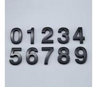 Elegantes letras cromadas pulidas para puerta, 70 mm, plano, 3D, número de casa y dirección, juego de letreros para jardín, oficina, piso y decoración de hotel (material de resina ABS) (negro)