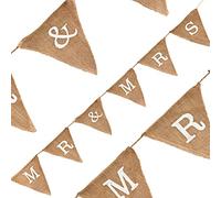 Eleganza Banderines de Boda de arpillera, Mr & Mrs, marrón, 1.2m (Single Pack)