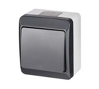ELEKTRO-PLAST HERMES Montaje en superficie 1 compartimento Sencillo interruptor IP44 Resistente al agua Exterior Antracita Gris