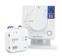 ELEKTROBOCK BT011 - Termostato inalámbrico para calefacción por Suelo Radiante y eléctrico, Funciona con Pilas, fácil instalación sin Cables, Modo de calefacción y refrigeración, Color Blanco