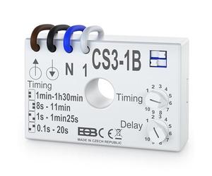 ELEKTROBOCK CS3-1B relé Temporizador | Interruptor temporizado 230 V | para Ventiladores e iluminación | Montaje en Caja de instalación Debajo del Interruptor con conexión por Cable