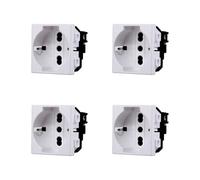 Elektronova Enchufe Schuko 2P + T 10/16 A 230 V compatible con Bticino Matix de color blanco - Paquete de 4 unidades