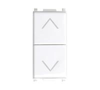 Elektronova Pulsador doble enclavado, 10 A, blanco, compatible con Vimar Plana 1204