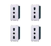 Elektronova Toma bipaso 2P + T 10/16 A 250 V blanco compatible Vimar Plana Kit 4 piezas 2001