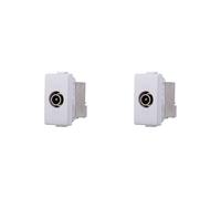 Elektronova Toma TV y sat directa conector macho compatible Bticino Matix color blanco - Paquete de 2 unidades