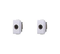 Elektronova Toma TV y Sat pasante conector macho compatible Bticino Matix color blanco - Paquete de 2 unidades