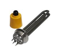 Elemento calefactor tubular de inmersión en agua/aceite, brida Tri-clamp (OD63) de 2"(Gold,380V_9KW 295MM)