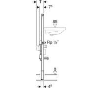Elemento Duofix de Geberit para lavabo, de 1120 mm, para grifo de pie, con 2 conexiones para contadores de agua