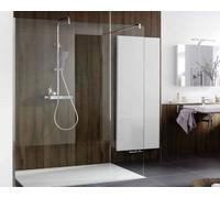 Elemento frontal HSK Walk in Pro con perfil de conexión a la pared, tamaño: 138,0 x 200,0 cm, tope derecho/izquierdo (giratorio), 1733138-41-50Edelglas, Cabinas de ducha: Aspecto cromado: ESG transpar