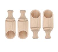 ELEOUTI 4 Cucharas de Madera Cómodas de Sostener para Sal y Té Mango Ergonómico Utensilios de Cocina de Madera para Uso Doméstico