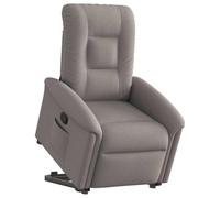 Elevación eléctrica reclinable para mayores Gris Topo 77x91.5x96cm | Sillón reclinable elevable eléctrico para personas mayores con masaje y reposapiés, tela gris taupe, lumbar