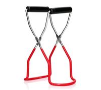 Elevador de tarros para conservas Pinzas para conservas Elevador de tarros de acero inoxidable multifuncional con mango de agarre Pinza de cocina Pinza para platos Herramienta de cocina(rojo)