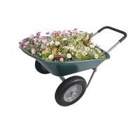 Elevon Carretilla de jardín, Carro de jardín Resistente para Uso doméstico, Carro de Doble Rueda para el hogar, jardín, Patio, con Soporte Integrado, Color Verde