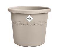 Elho Algarve Cilindro 40cm Maceta - Mushroom Beige | ∅ 40 x 33 cm | Macetero por Exterior | Plástico 100% reciclado