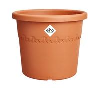 Elho Algarve Cilindro Ruedas 58cm - Macetero Grande Exterior - Jardineras - 100% Plástico Reciclado - Marrón/Terra