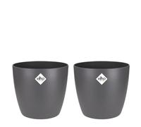 Elho Brussels Round 25 Set de 2 Maceta - Anthracite