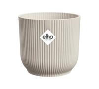 Elho Vibes Fold Round 25 - Macetero por Interior - 100% Plástico Reciclado - Ø 25.0 x H 23.0 cm - Blanco/Linen White