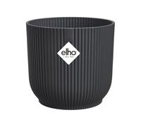 Elho Vibes Fold Round 40 - Macetero por Interior - 100% Plástico Reciclado - Ø 39 x H 36.2 - Negro/Anthracite