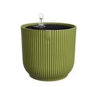 Elho Vibes Fold Round con Sistema de Regado - Macetero por Interior - 100% Plástico Reciclado - Ø 22 cm - Verde/Verde Helecho