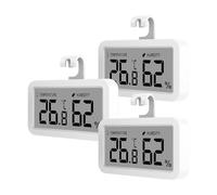 Elitech Termómetro para frigorífico, 3 unidades, control de temperatura y humedad, fijación magnética y gancho, ahorro de energía, ideal para congelador, despensa, frigorífico