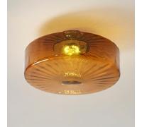Elksdut Lámpara De Techo De Vidrio Radial Ámbar, Iluminación De Montaje Empotrado Vintage De Mediados De Siglo, Lámpara De Techo Redonda De 28 Cm for Pasillo, Dormitorio, Cocina, Baño, Granja(20cm)