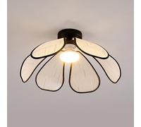 Elksdut Luces de techo semi empotradas de tela 11,8 pulgadas Accesorio de iluminación de techo con diseño moderno en forma de pétalo vintage de mediados de siglo for pasillo Entrada Pasillo Cocina